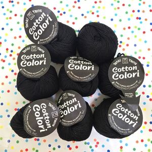 Tahki Yarns Cotton Colori Black Yarn 8 BALLS 100% MERCERED COTTON
